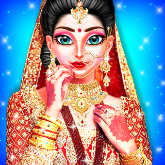 北印度皇家婚礼女孩化妆