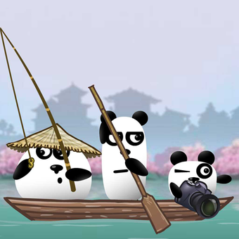 日本3只熊猫：冒险拼图游戏