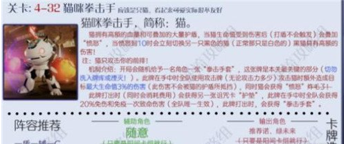 黑潮之上4-32猫咪拳击手阵容推荐