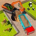 动物园建设重型挖掘机卡车驾驶