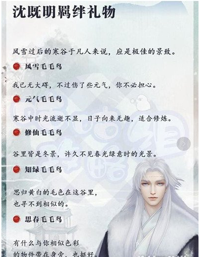 灵猫传沈既明送礼攻略