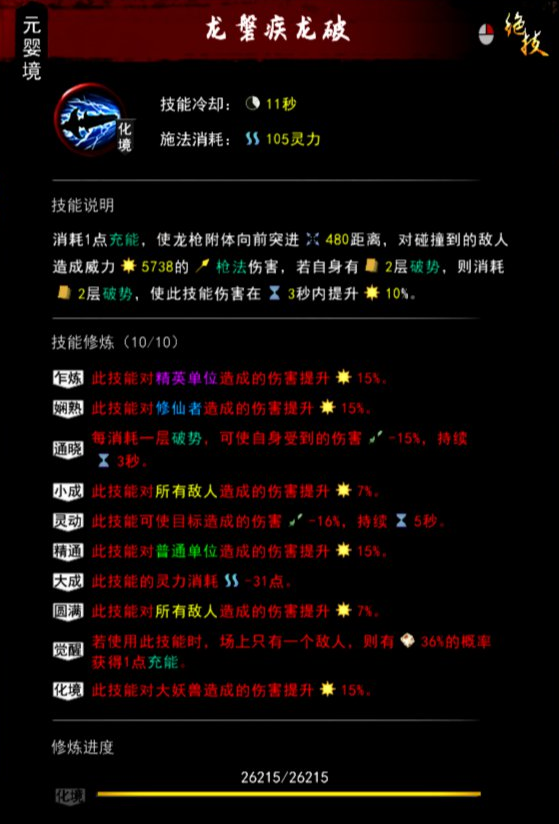 鬼谷八荒枪修技术流搭配推荐