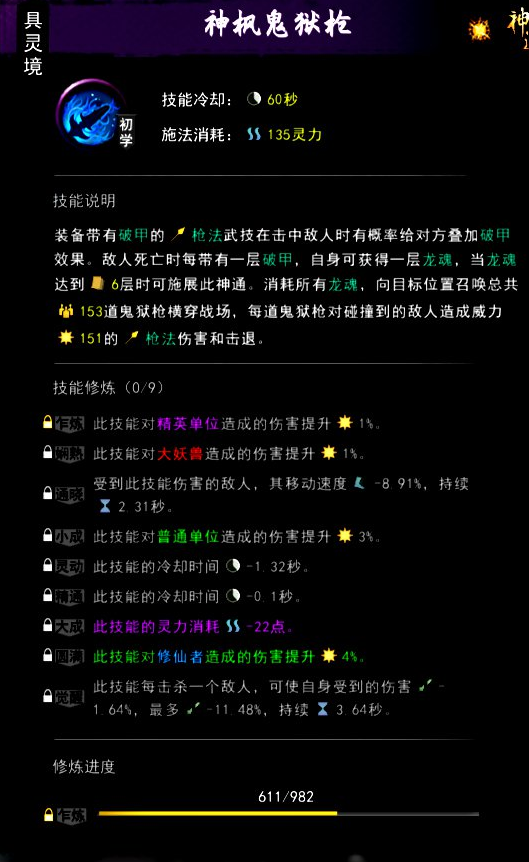 鬼谷八荒枪修技术流搭配推荐
