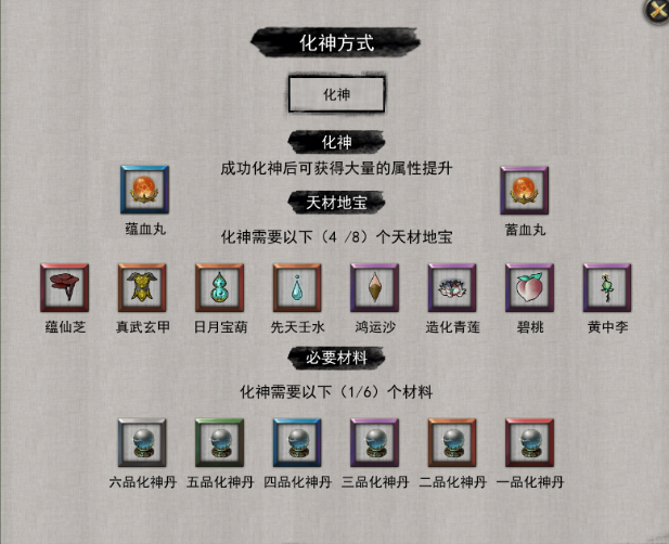 鬼谷八荒各境界突破材料一览