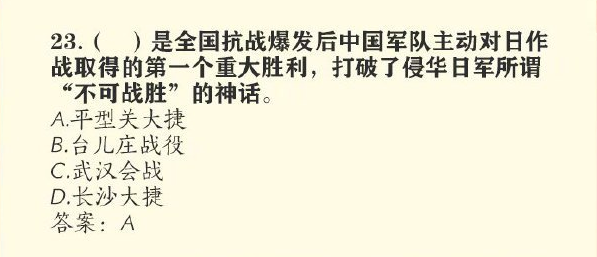 什么事件是全国抗战爆发后中国军队主动对日作战取得的第一个重大胜利