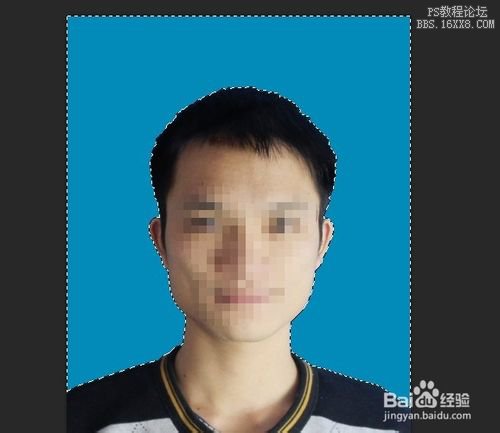 ps快速修改证件照背景色的教程