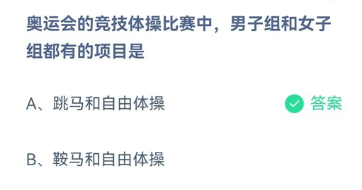 奥运会的竞技体操比赛中，男子组和女子组都有的项目是