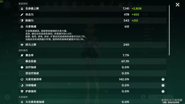 原神班尼特主C配置及输出手法