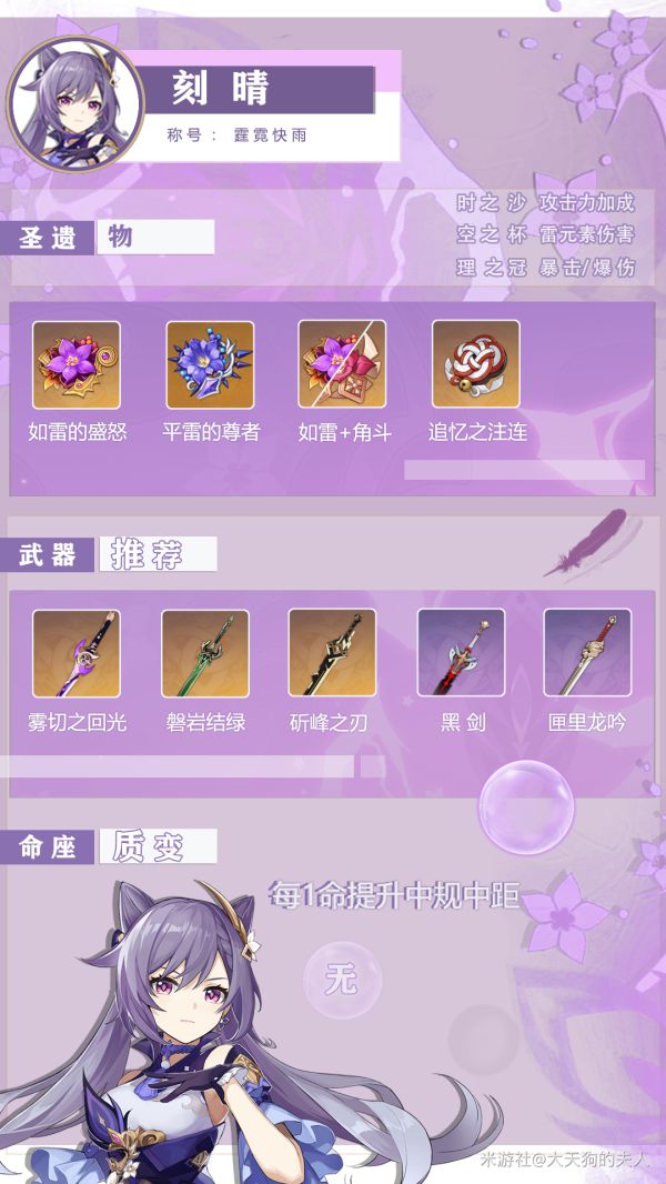 原神2.1版刻晴配队及输出手法详解