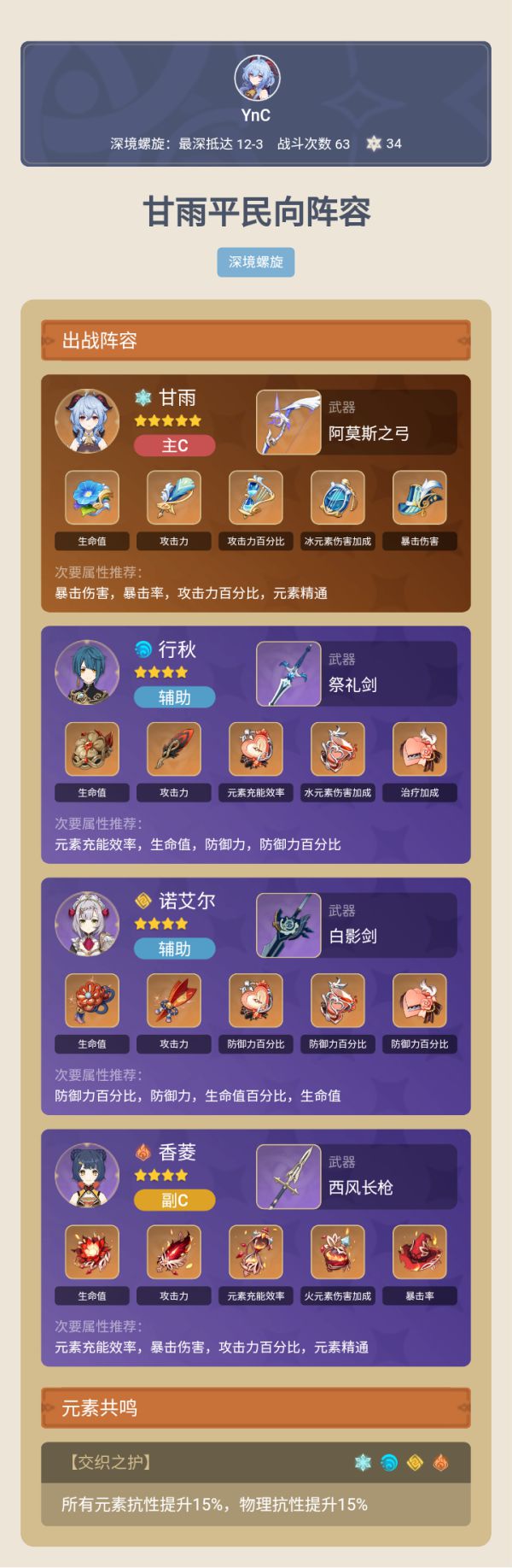 原神平民甘雨详细养成攻略