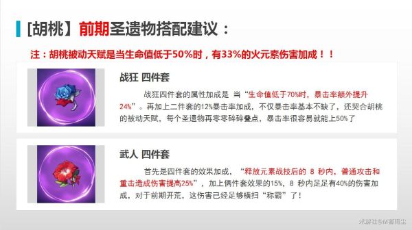 原神胡桃圣遗物推荐及装备选择收益分析