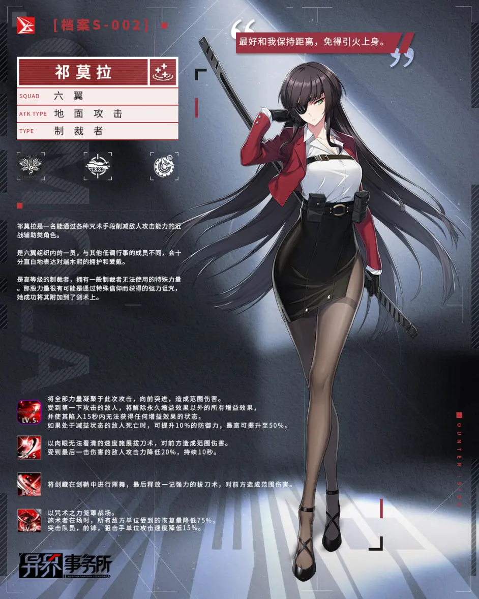 异界事务所六翼组织成员祁莫拉介绍