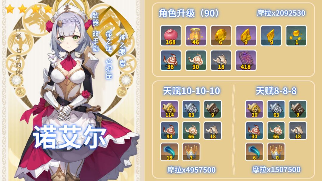原神2.3版本诺艾尔培养攻略