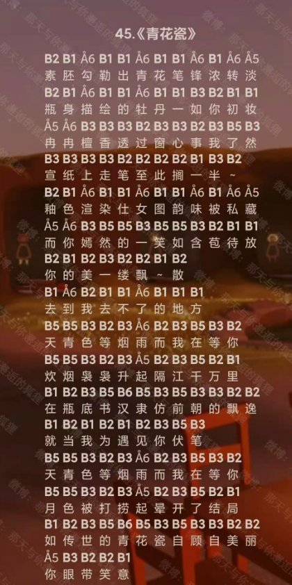 光遇青花瓷要怎么演奏