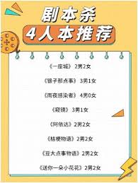 剧本杀4人本排行：热门剧本杀4人本推荐