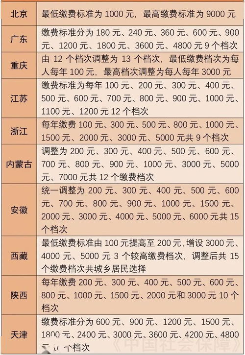 天津城乡居民养老保险缴费标准概览:十档可选,自主灵活