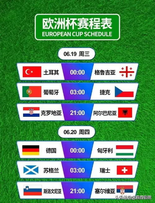 2024欧洲杯完整赛程抢先看：赛程时间表一览