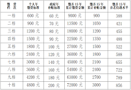 天津城乡居民养老保险缴费档次与标准